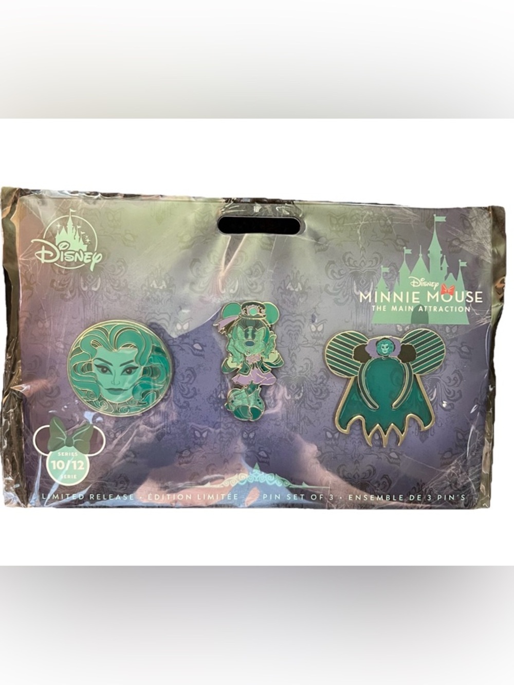 Disney Pins Minnie Mouse Main Attraction Haunted Mansion Pin Set October NEW